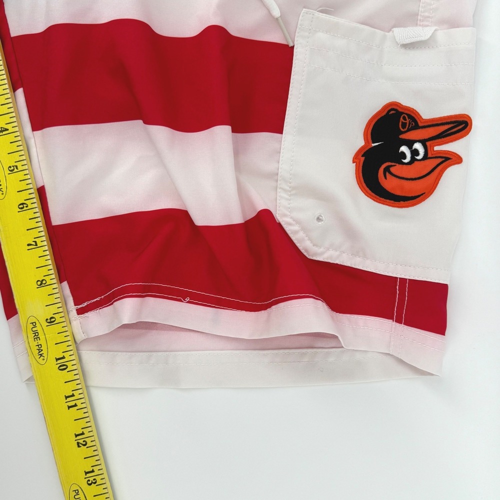 G-III Sports Baltimore Orioles Board Swim Shorts XL Red White Blue Stars Stripes - Picture 6 of 8